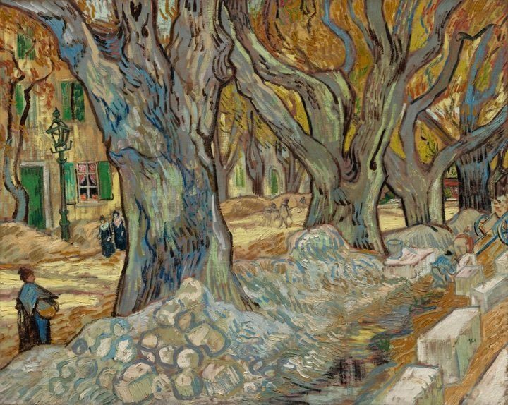 The Large Plane Trees (Road Menders at Saint-Rémy) by Vincent van Gogh (Dutch, 1853–1890)