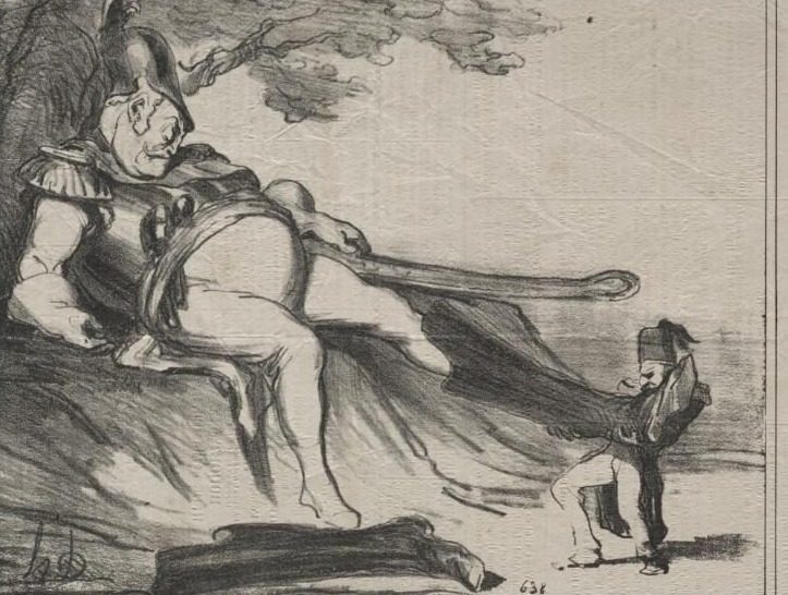 The ogre and his little Tom Thumb by Honoré Daumier (French, 1808–1879)