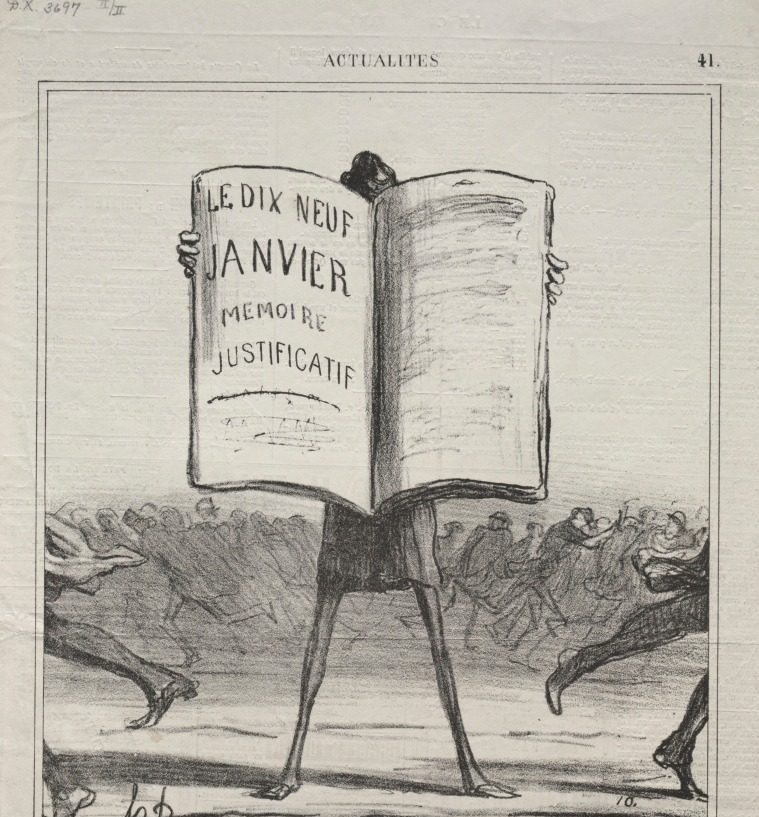 Voters, into my arms!... by Honoré Daumier (French, 1808–1879)