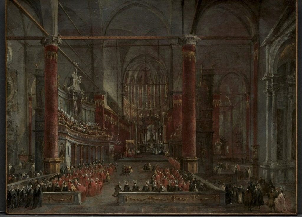Pontifical Ceremony in SS. Giovanni e Paolo, Venice, 1782 by Francesco Guardi (Italian, 1712–1793)