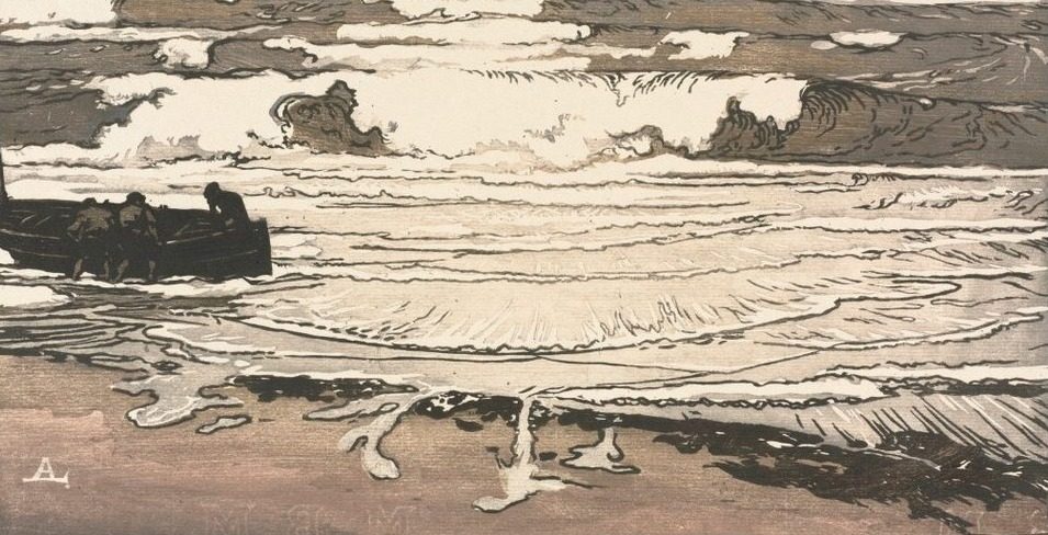 The Breaking Waves, Tide of September 1901 by Auguste Louis Lepère (French, 1849–1918)