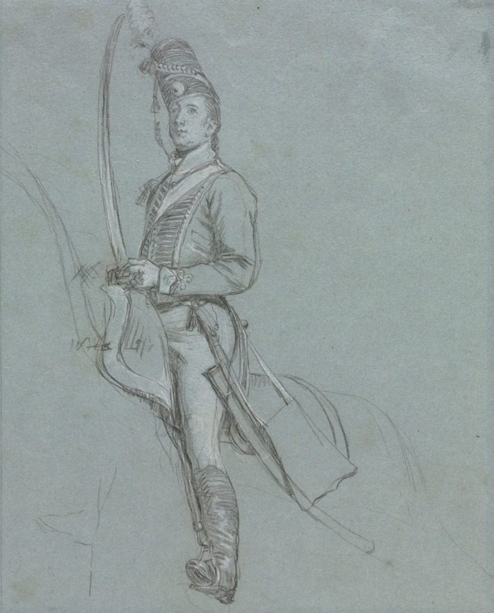 A Hussar Officer on Horseback by John Singleton Copley (American, 1738–1815)