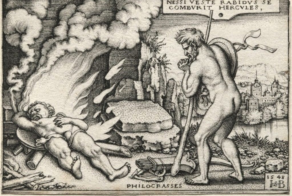 The Labors of Hercules: Hercules on his Pyre by Hans Sebald Beham (German, 1500–1550)