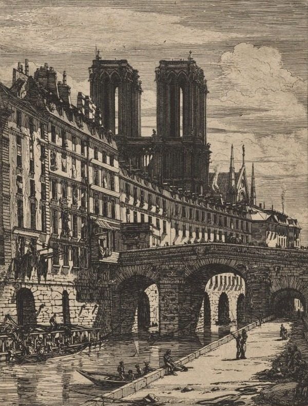The Petit Pont by Charles Meryon (French, 1821–1868)