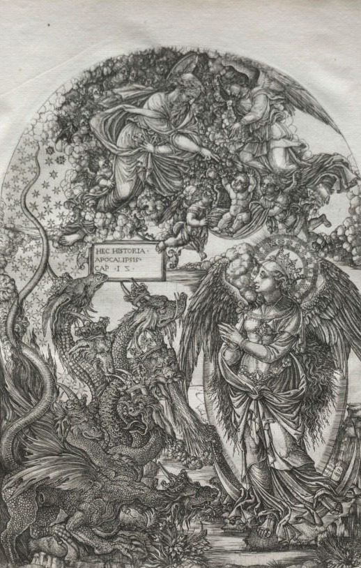 The Apocalypse:  St. Michael and the Dragon by Jean Duvet (French, 1485–1561)
