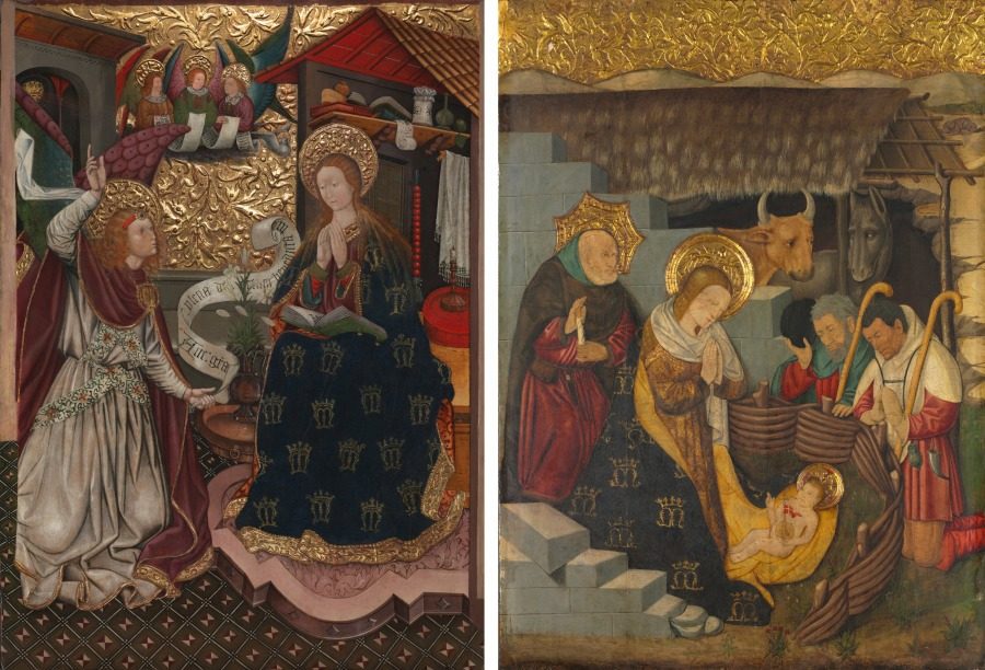 The Annunciation and The Nativity by Jaume Ferrer the Younger (Spanish, Catalonia died c. 1460/70)