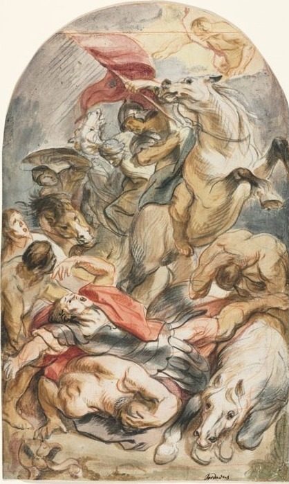 The Conversion of Saul with Horseman and Banner by Jacob Jordaens (Flemish, 1593–1678)