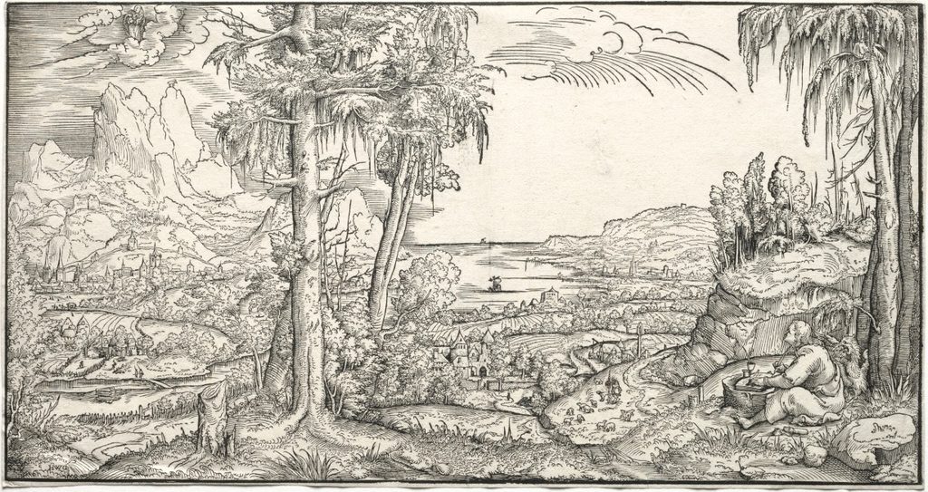 St. John on the Island of Patmos by Virgil Solis (German, 1514–1562)