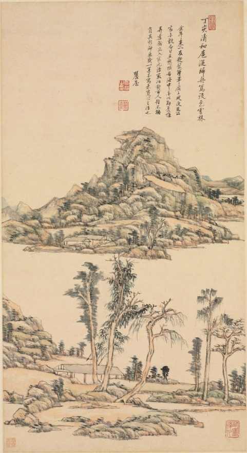 Landscape after Ni Zan by Wang Yuanqi (Chinese, 1642–1715)