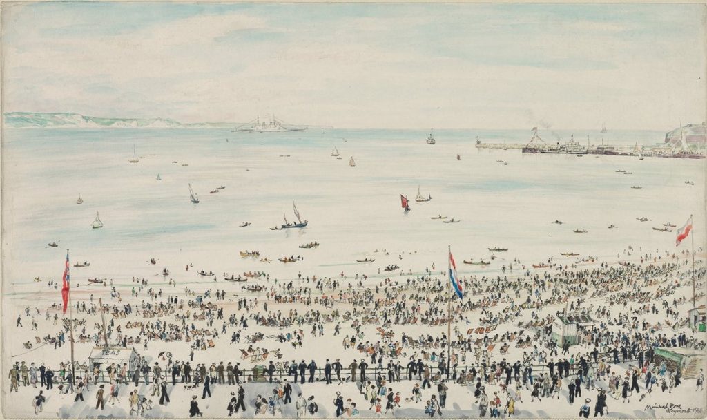 Weymouth Bay, Victory Day Celebrations by Muirhead Bone (British, 1876–1953)
