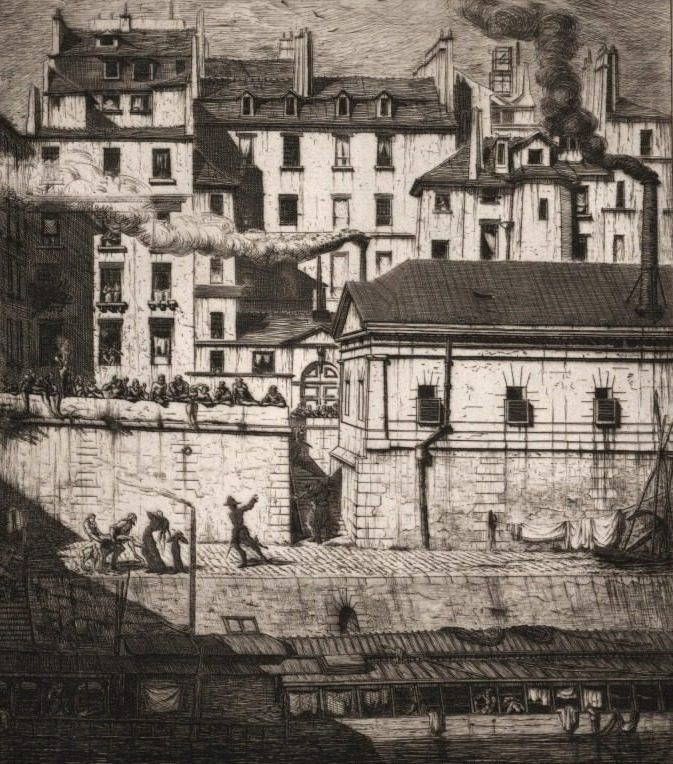 Etchings of Paris:  The Mortuary by Charles Meryon (French, 1821–1868)