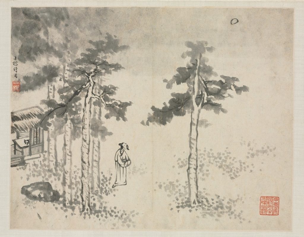 Landscape Album in Various Styles: Shibiao Waiting for the Moon by Zha Shibiao (Chinese, 1615–1698)