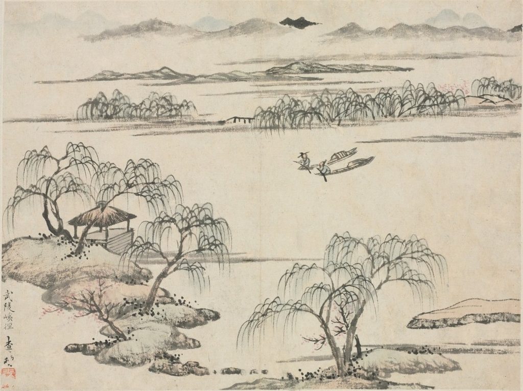 Landscape Album in Various Styles: The Stream of Wuling by Zha Shibiao (Chinese, 1615–1698)