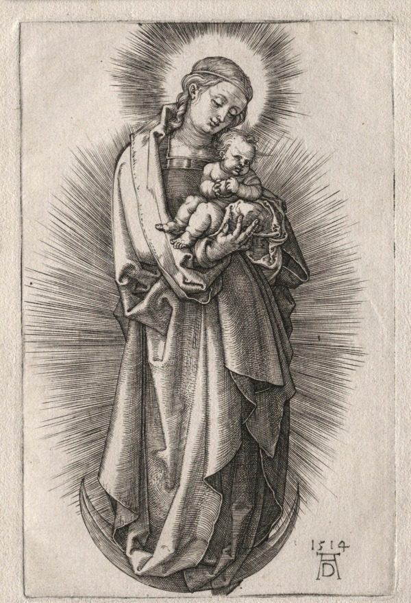 The Virgin with Hairband on a Crescent Moon by Albrecht Dürer (German, 1471–1528)
