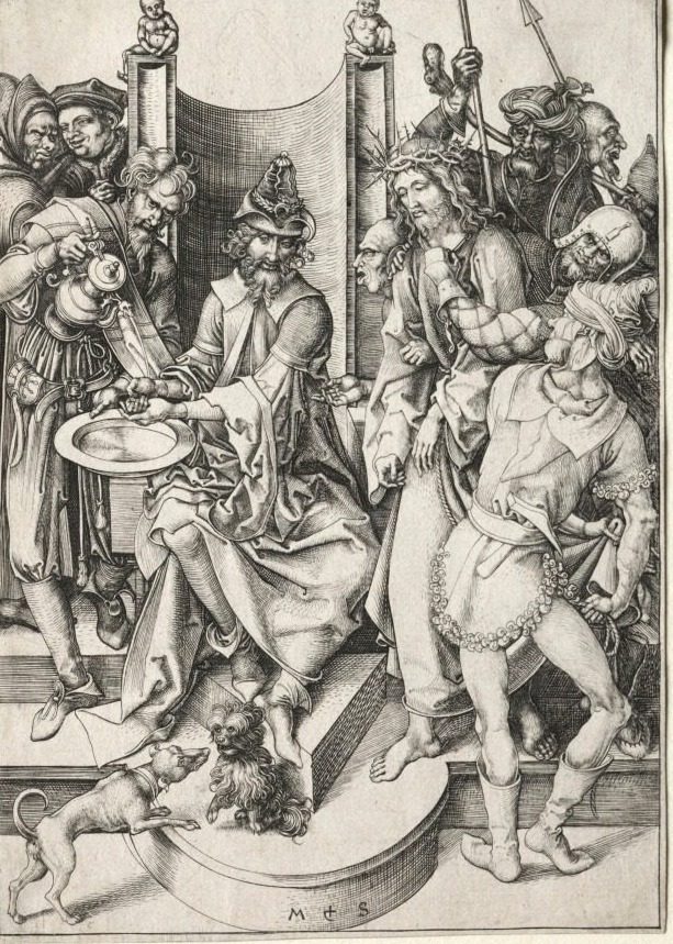 The Passion:  Christ Before Pilate by Martin Schongauer (German, c. 1450–1491)