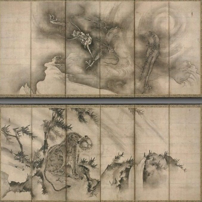Dragon and Tiger by Sesson Shūkei (Japanese, c. 1492–c. 1577)
