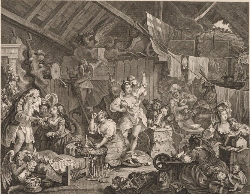 Strolling Actresses Dressing in a Barn by William Hogarth (British, 1697–1764)