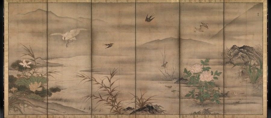 Birds and Flowers in a Landscape of the Four Seasons by Sesshū Tōyō (Japanese, 1420–1506)