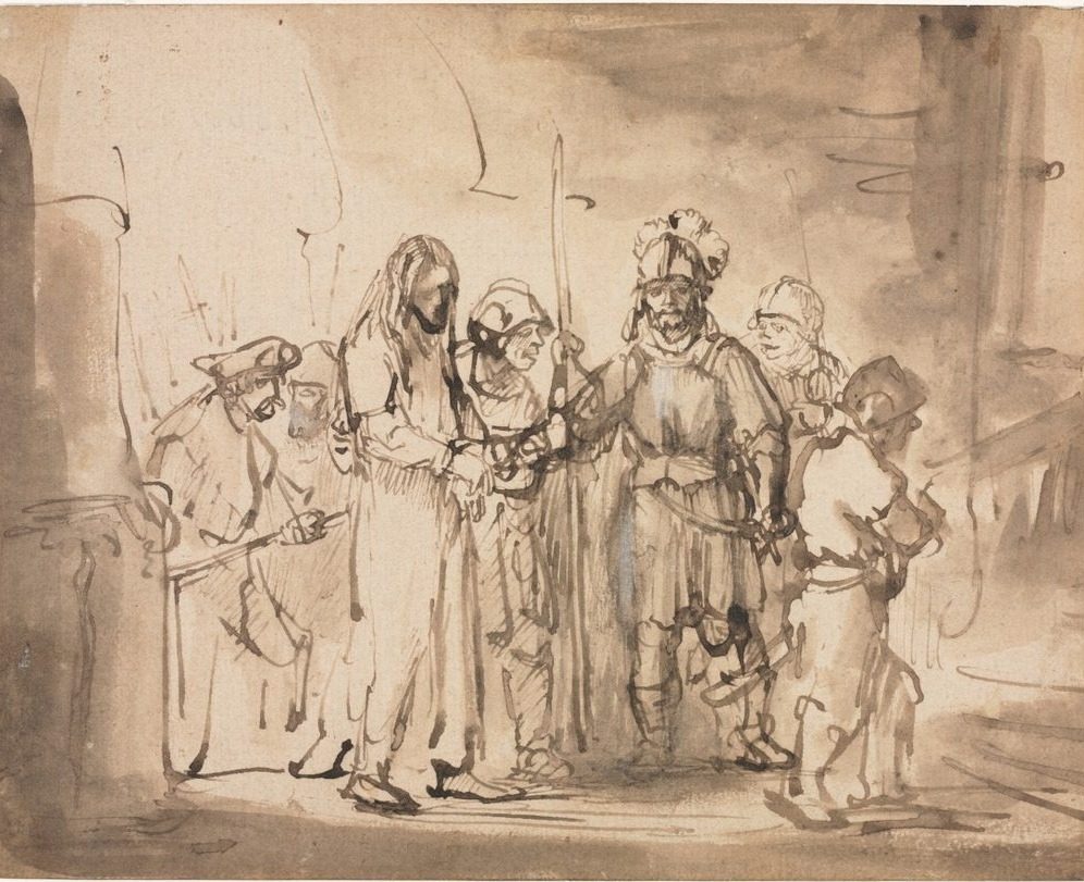 Christ Taken before Caiaphas by Rembrandt van Rijn (Dutch, 1606–1669)