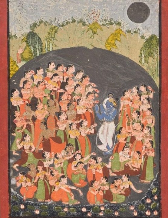 Krishna and the Gopis Gather for Rasamandala