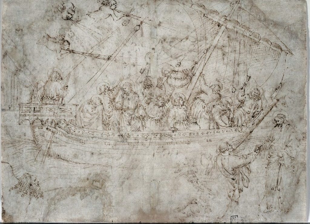 Two Drawings of Ships (verso) by Parri Spinelli (Italian, 1387–c. 1453)