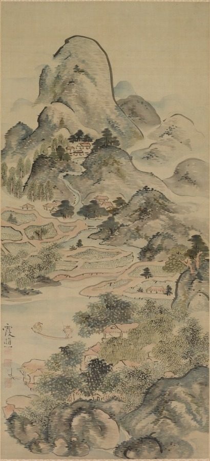 Fishing in Springtime by Ike Taiga (Japanese, 1723–1776)