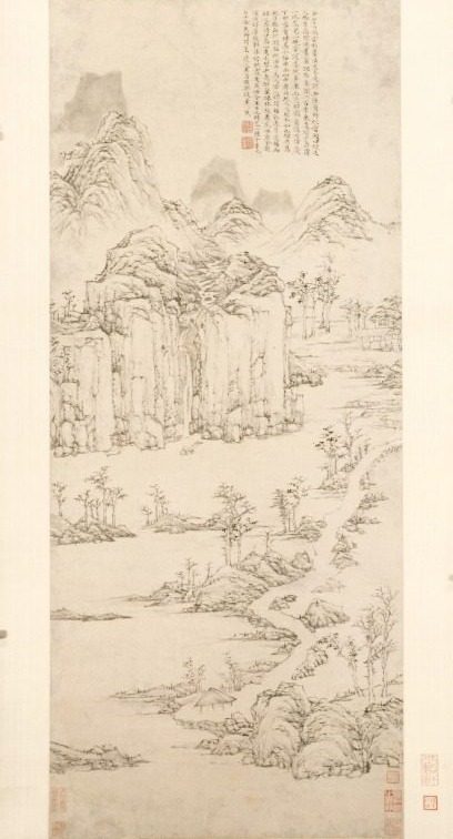 Daoist Retreat in Mountain and Stream (Landscape after Ni Zan [1301–1374]) by Lu Zhi (Chinese, 1496–1576)