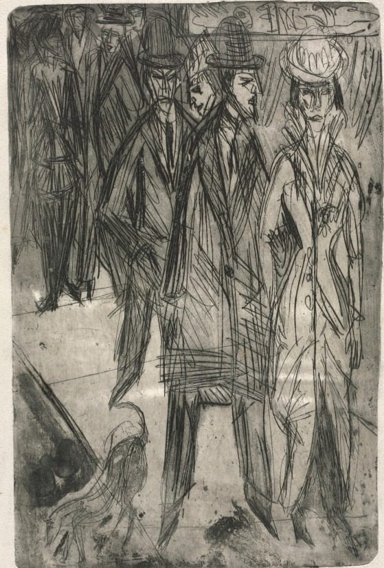 On the Street by Ernst Ludwig Kirchner (German, 1880–1938)