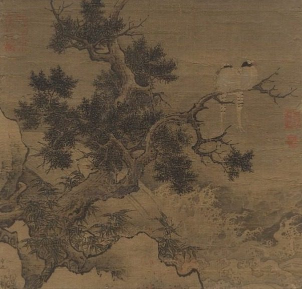 Birds on a Tree above a Cataract by Li Di (Chinese, c. 1100-c. 1192)