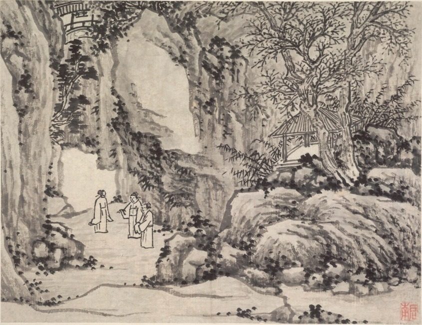 The Sword Spring, Tiger Hill, from Twelve Views of Tiger Hill, Suzhou by Shen Zhou (Chinese, 1427–1509)