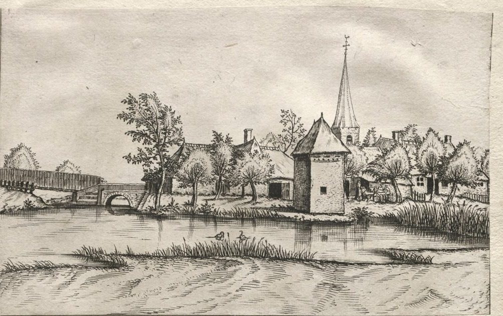 Views of Villages in Brabant and Campine:  A Moated Village by Master of the Small Landscapes (Flemish)