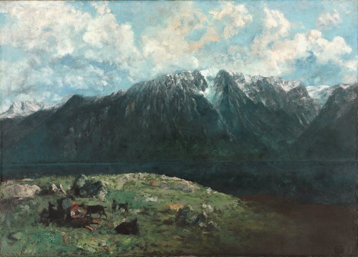 Panoramic View of the Alps, Les Dents du Midi by Gustave Courbet (French, 1819–1877)