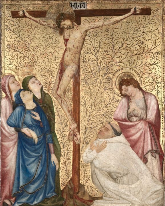 Calvary with a Carthusian Monk by Jean de Beaumetz (French, c. 1335–1396)