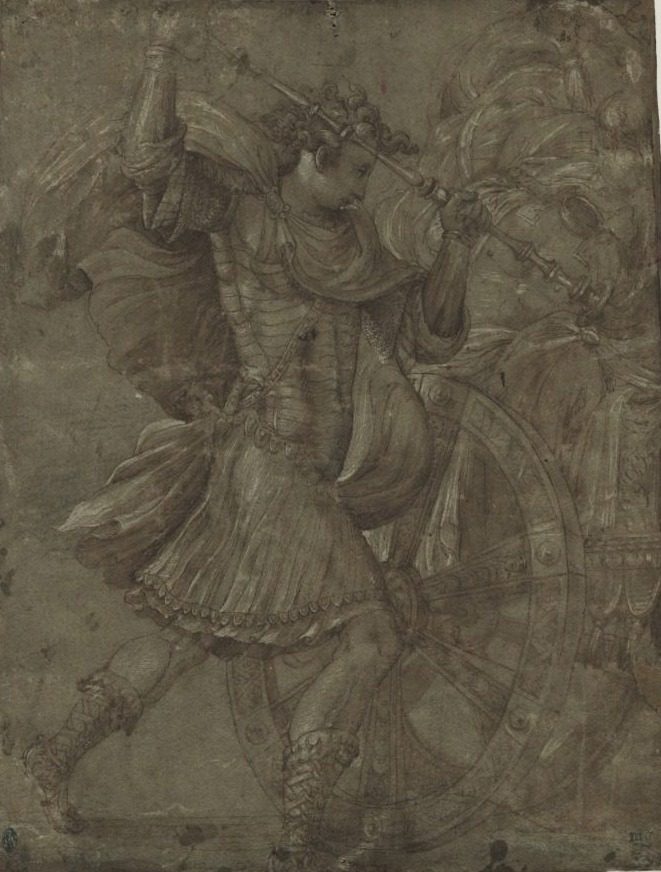 Man in Armor beside a Chariot by Francesco Salviati (Italian, 1510–1563)
