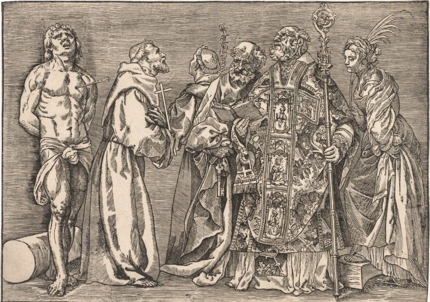 The Six Saints by Niccolo Boldrini (Italian, c. 1500–after 1566)