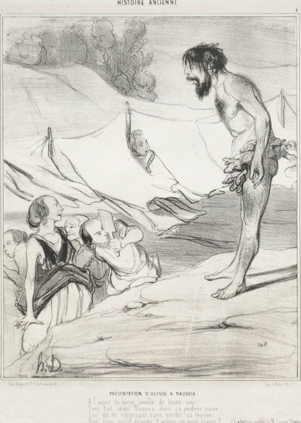 Introduction of Ulysses to Nausica by Honoré Daumier (French, 1808–1879)