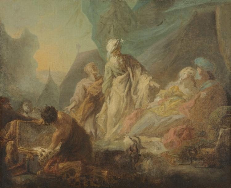 Laban Searching for His Stolen Gods by Augustin de Saint-Aubin (French, 1736–1807)