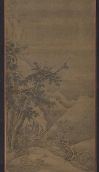Birds in a Grove in a Mountainous Winter Landscape by Gao Tao (Chinese, 1100s)