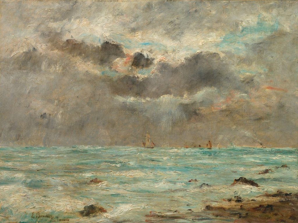 The Coast at Trouville by Eugène Boudin (French, 1824–1898)