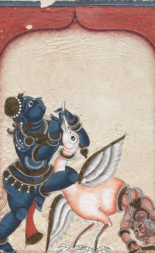 Krishna Vanquishing the Crane-Demon Bakasura