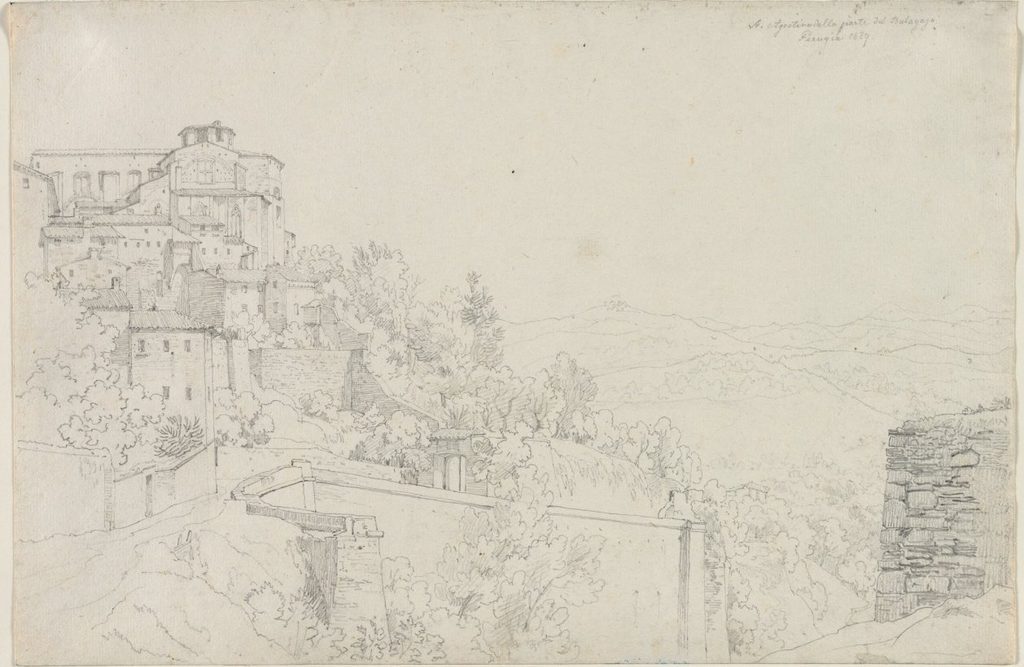 Saint Agostino from Bulagajo, Perugia (San Agostino dalla parte del Bulagajo, Perugia) by Edward Jakob von Steinle (Austrian, 1810–1886)