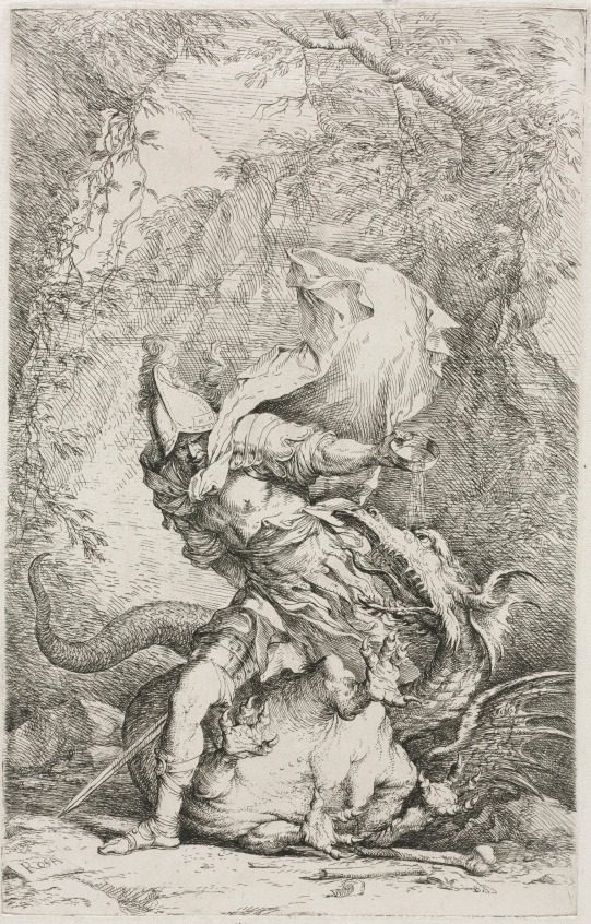 Jason and the Dragon by Salvator Rosa (Italian, 1615–1673)