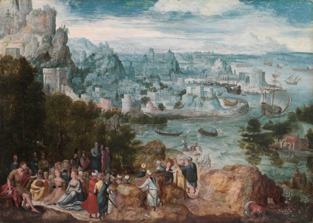 Landscape with Saint John the Baptist by Herri met de Bles (Flemish, 1510–1572)