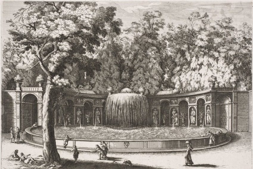 The Fountains of Rome (Le fontane di Roma), Book IV, plate 7: Fountain of the Tiburtine Sibyl (Fontana della Sibilla Tiburtina) by Giovanni Francesco Venturini (Italian, 1650–1710)