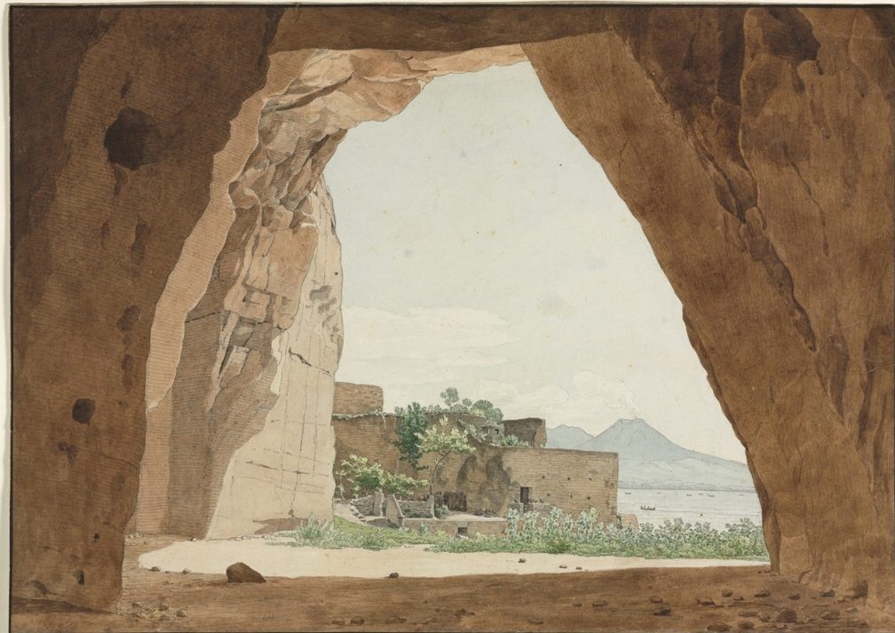 Vesuvius and the Bay of Naples from a Cave by Adolf von Heydeck (German, 1787–1856)