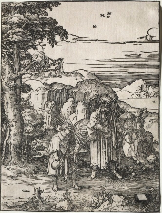 Abraham Going to Sacrifice Isaac by Lucas van Leyden (Netherlandish, 1494–about 1533)
