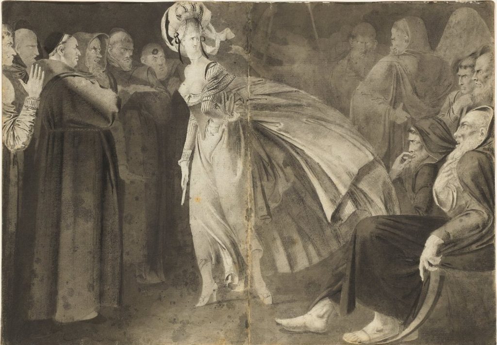 Woman Standing among the Friars (recto) by John Brown (British, 1752–1787)