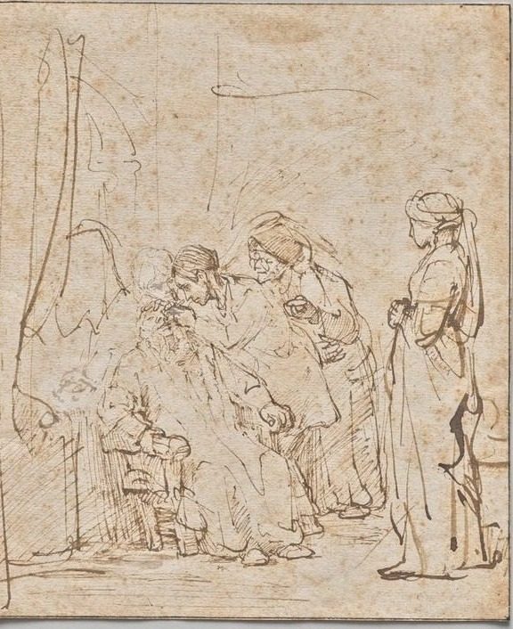 Tobias Healing His Father's Blindness by Rembrandt van Rijn (Dutch, 1606–1669)