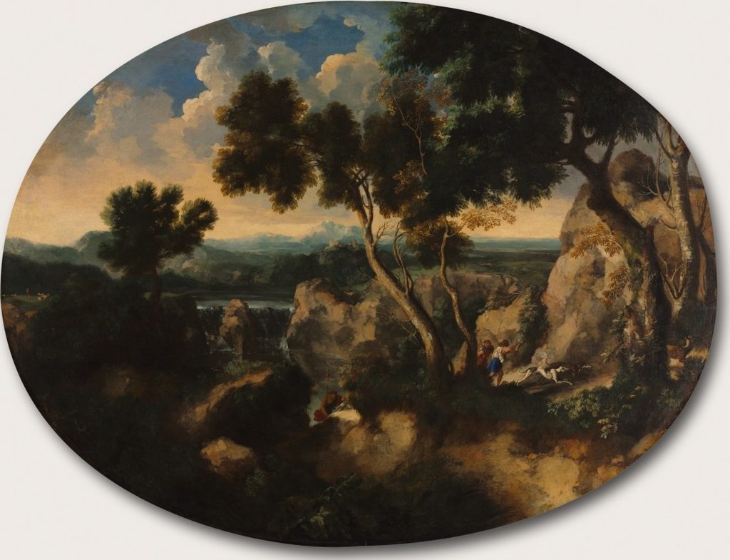 Rocky Landscape with Hunters by Gaspard Dughet (French, 1615–1675)