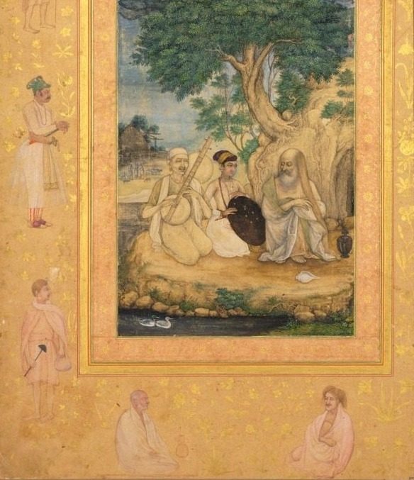 Prince and ascetics, from the Late Shah Jahan Album by Govardhan (Indian, active c.1596–1645)